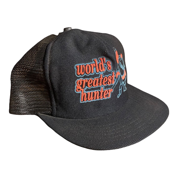 Vintage Trucker hat // Worlds greatest hunter bla… - image 3