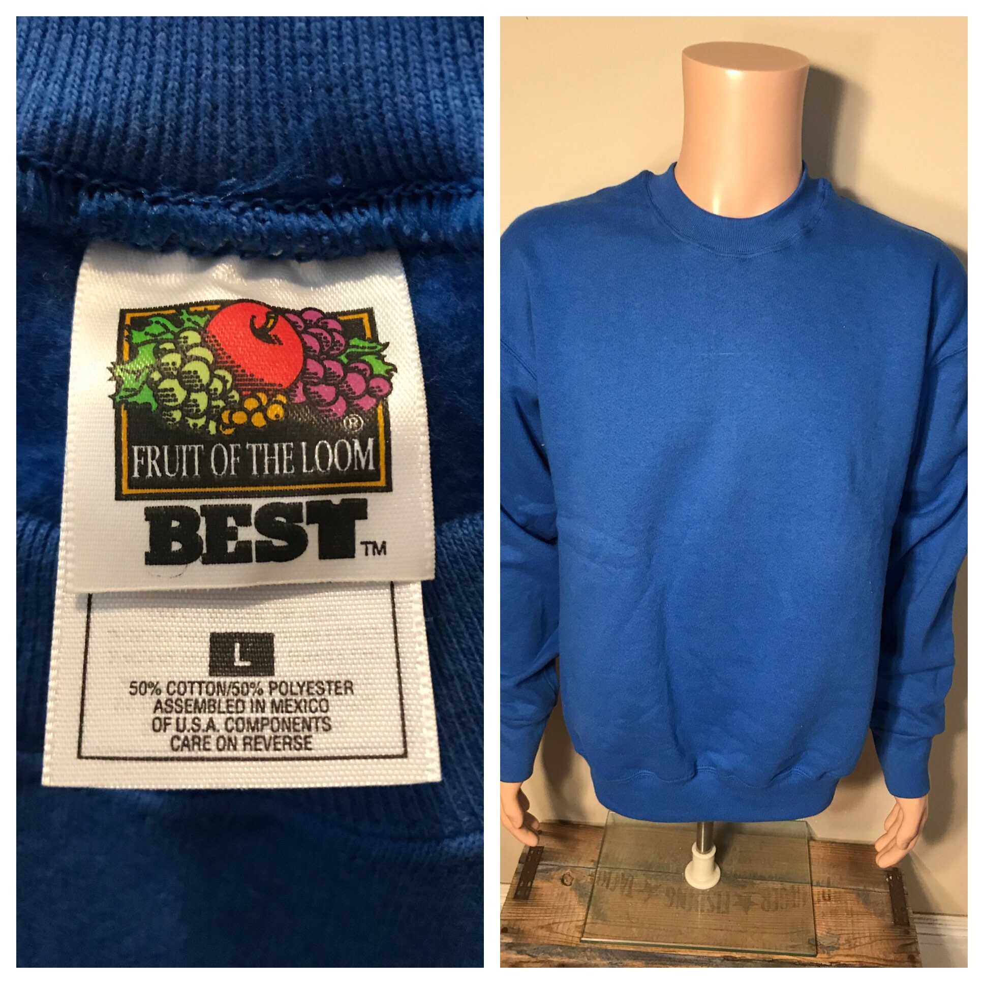 Vintage Fruit of the Loom Best Sweatshirt // Blank Deadstock