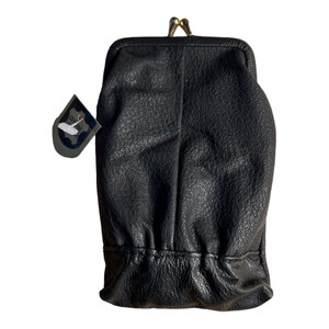 Portasigarette vintage in pelle // portamonete porta accendino // tutto nero // vintage anni '80 '90 // NOS deadstock costume vecchio