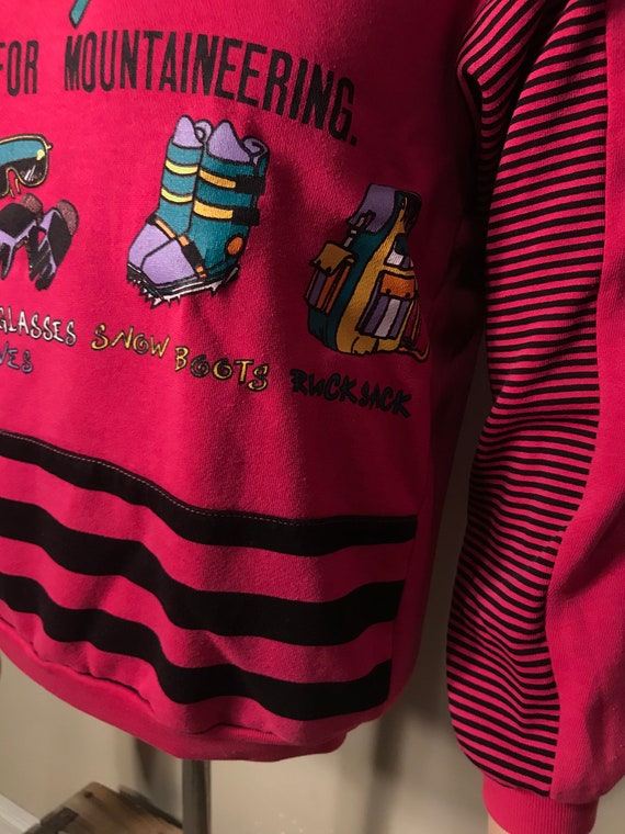 Vintage Nu Nu sport sweatshirt // hot pink wild p… - image 8