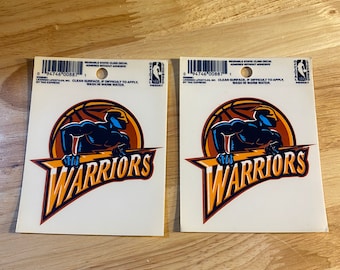 Lot of 2 Vintage Golden State Warriors window clings // window decals // NBA basketball // 90s deadstock new old stock NOS // sticker decal