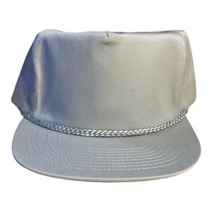 Vintage Silver Gray Blank Hat: Adult Snapback Rope Golf Hat