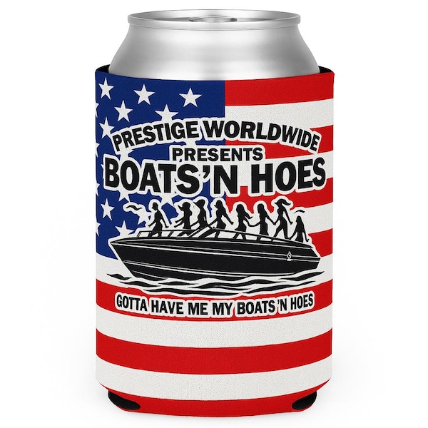 Funny Beer Can Cooler: Boats N Hoes Beer Holder Sleeve
