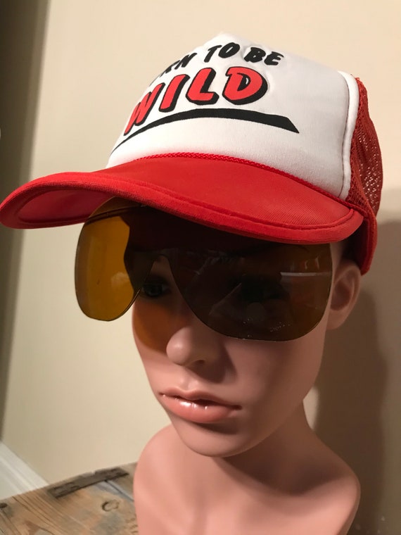 hat with sunglasses built in