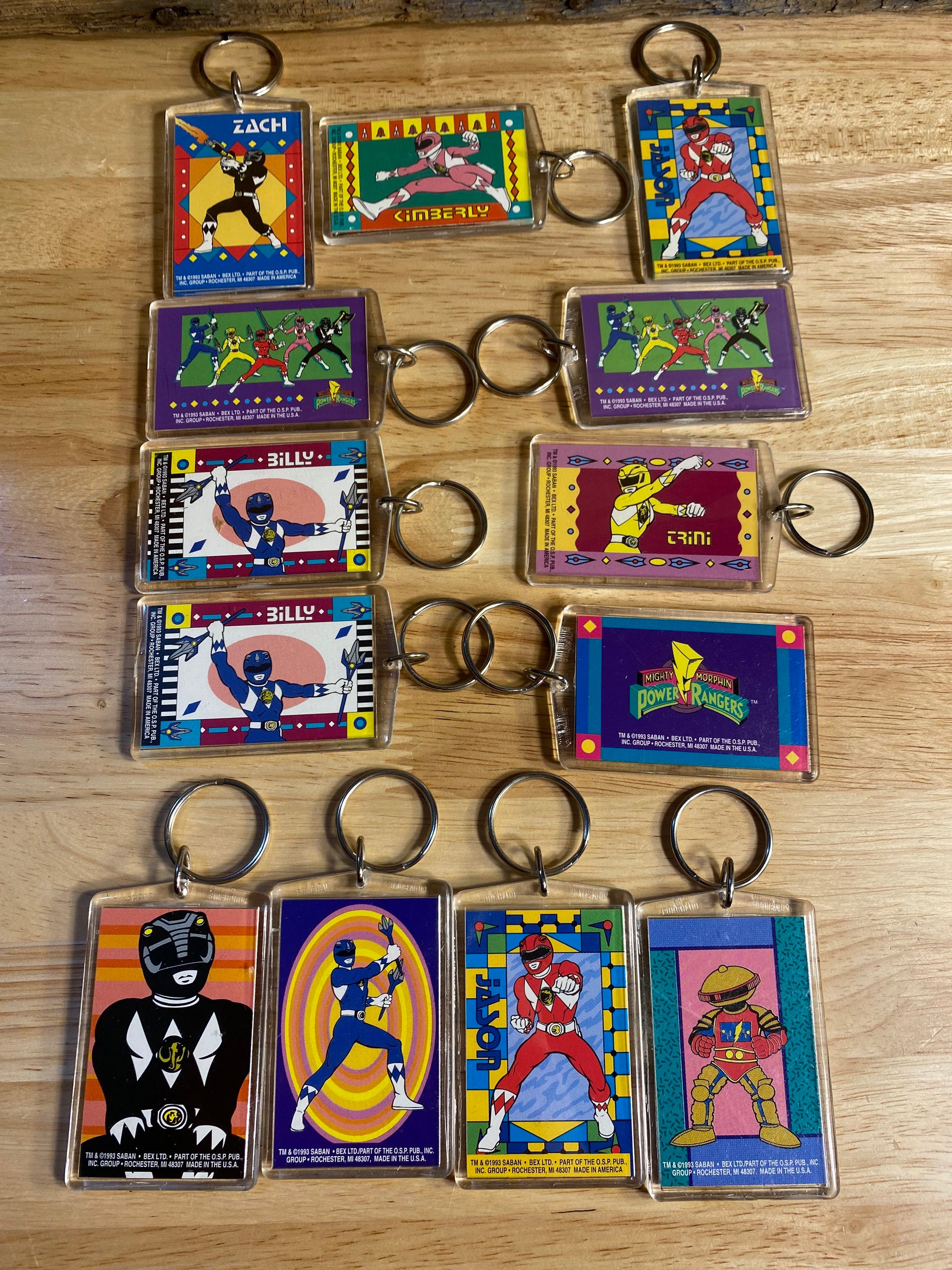 Vintage Power Rangers Key Chains // Keyrings Keycahins //