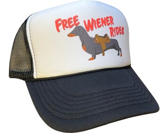 Lustige Dackel Trucker Cap: Free Wiener Fahrten, Snapback im Vintage Stil