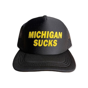 Vintage &quot;Michigan Sucks&quot; Black Trucker Hat - Ohio State Rivalry