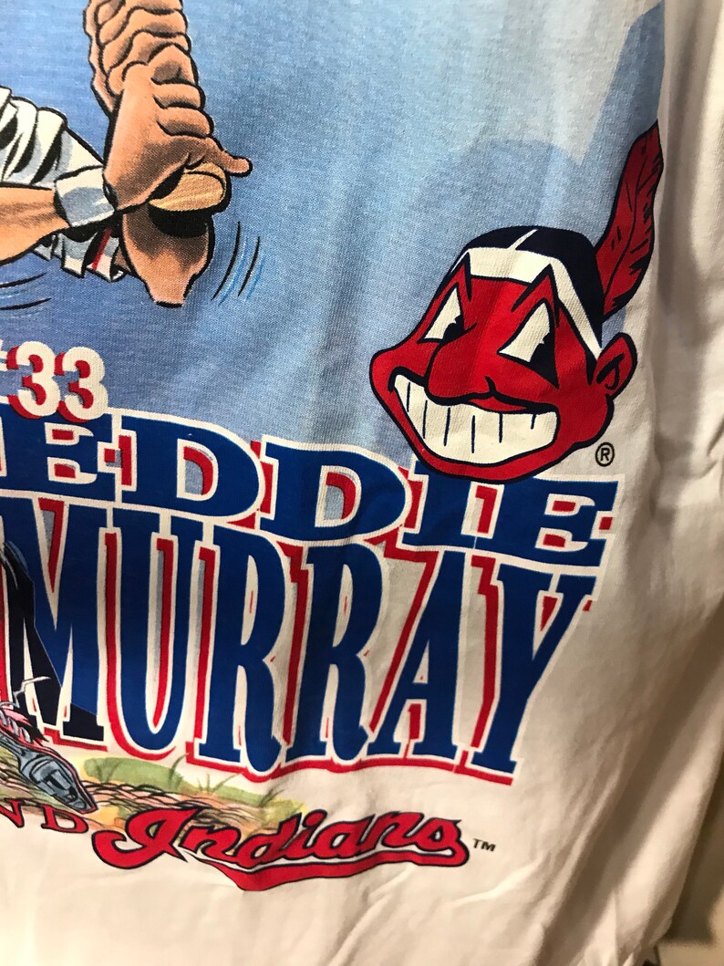 vintage Cleveland Indians Eddie Murray t-shirt Vintage Cleveland Indians rare shirt deadstock NWT nos adult size XXL 2XL