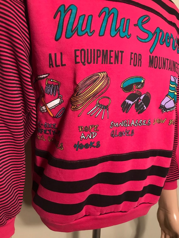 Vintage Nu Nu sport sweatshirt // hot pink wild p… - image 7
