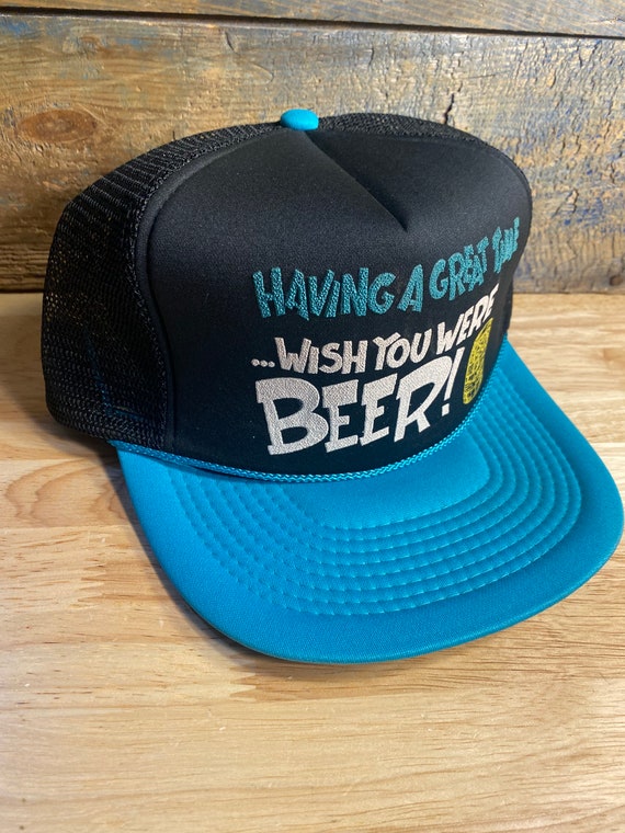 Buy Vintage Trucker Hat // Having a Great Time Wish You Were Here