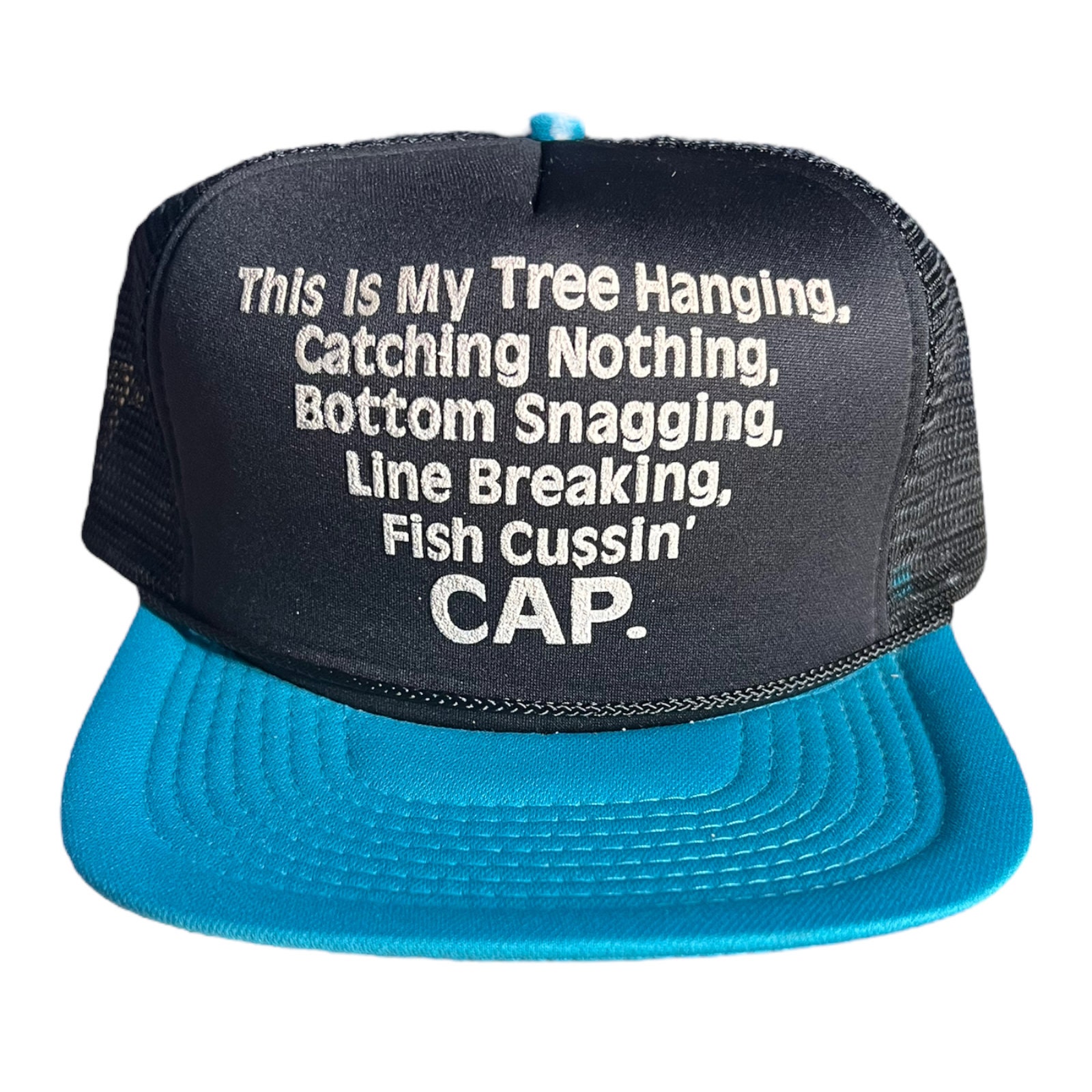 Vintage Trucker Hat // This Is My Tree Hanging, Catching Nothing, Bottom Snagging, Line Breaking Fish Cussin Cap // Funny Fishing Hat Cap