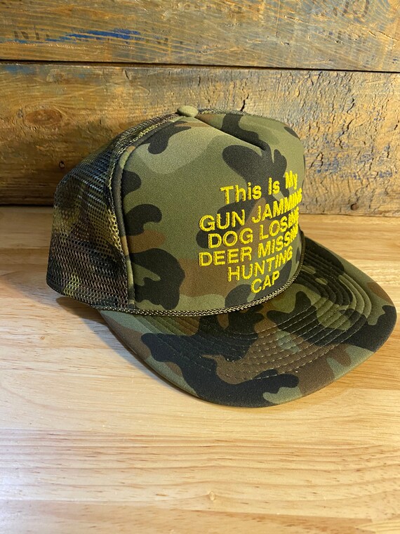 Vintage Camo Trucker hat // deadstock new old stock /… - Gem