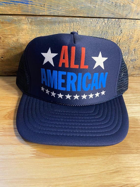 Vintage 4 Hat lot // American Flag Trucker hats /… - image 4