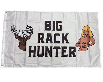 Big Rack Hunter Flag: 3x5&#39; Funny College Dorm Banner