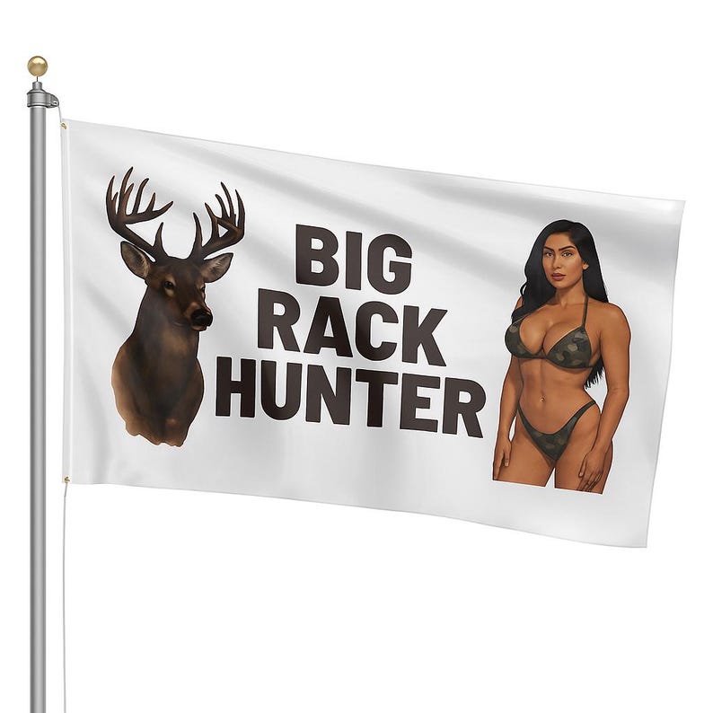 Big Rack Hunter Flag: 3x5' Funny College Dorm Banner Mancave - Etsy