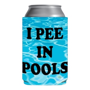 I pee in pools can Funny sleeve holder // Double Sided // Foldable // Gag Gift White Elephant Gift // I pee in Pools // pool party gift