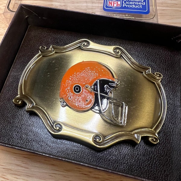Vintage Cleveland Browns Belt Buckle // vintage 90s dawg pound NFL football // deadstock new old stock // belt buckle made in USA / Raintree