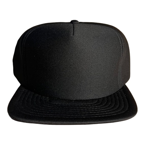 Vintage Blank Trucker Hat // Vintage Snapback Hat // Black Foam Rope Cap Hat  // Sportscap 100% Polyester Cap // BLACK Snapback VTG -  Canada