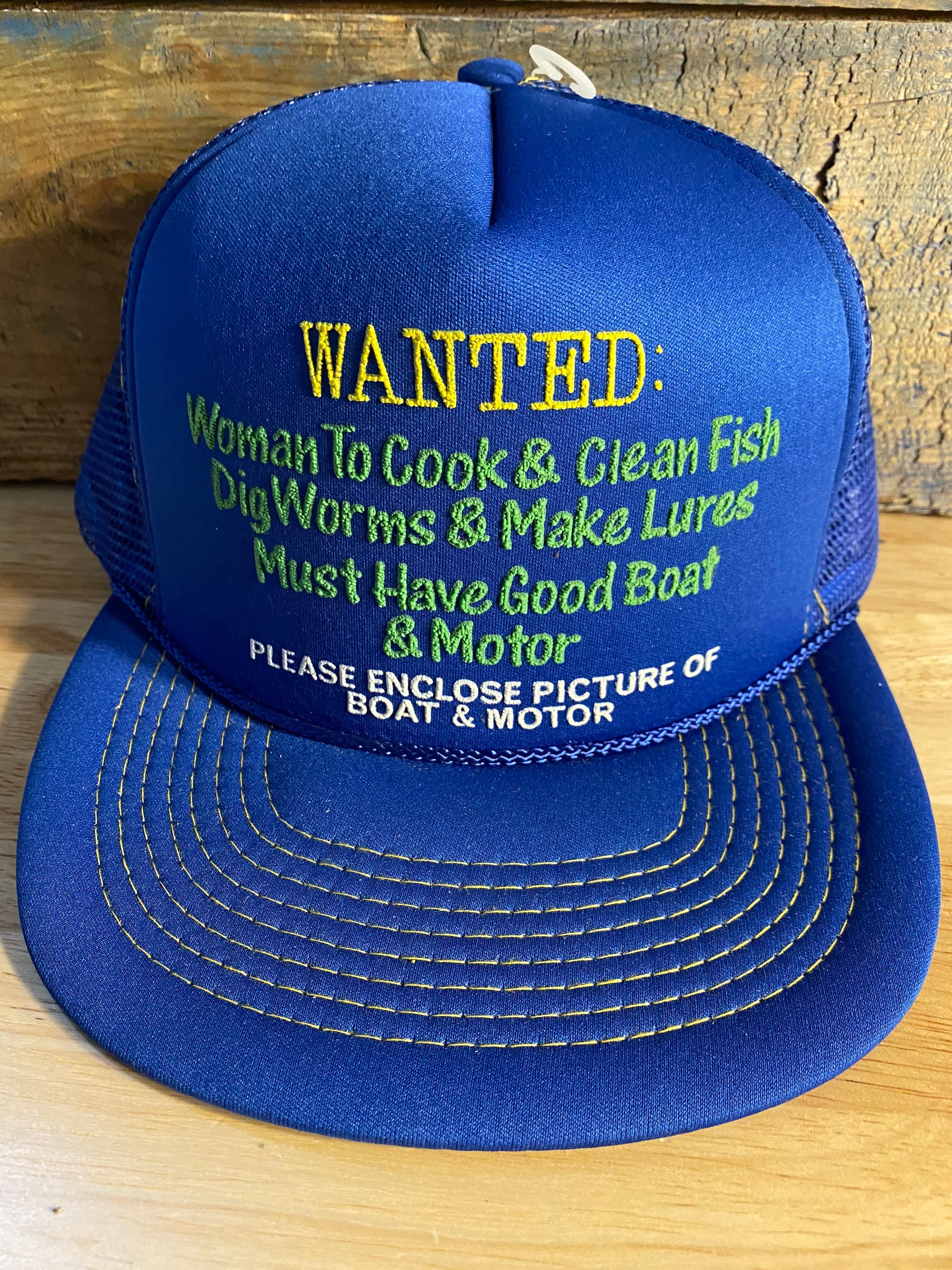 Vintage Fishing Hat // Fisherman Have Longer Poles and Stiffer Rods //  Funny Fishing Hat // Trucker Hat // Two Tone Snapback Fish Boating -   Canada