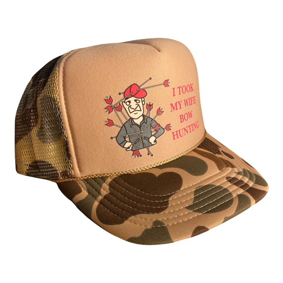 Vintage Camo Trucker Hat // I Took My Wife Bow Hunting // Funny Camouflage  Trucker Hat // Adult Size Snapback // Deer Hunter Hunting Cap // -   Denmark