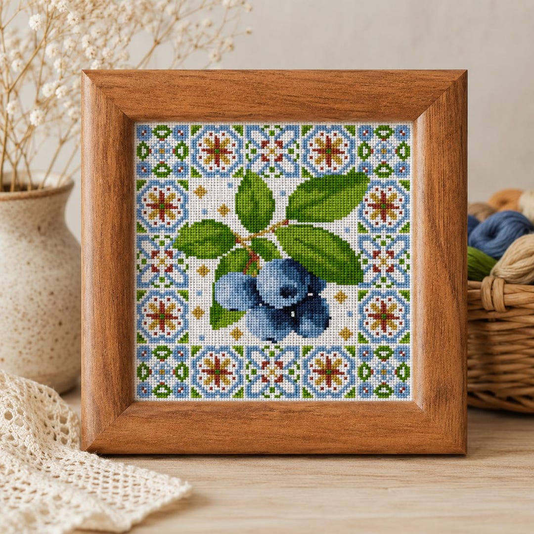Blueberry Cross Stitch Pattern - Etsy