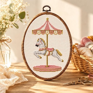 Horse Carrousel Cross Stitch Pattern