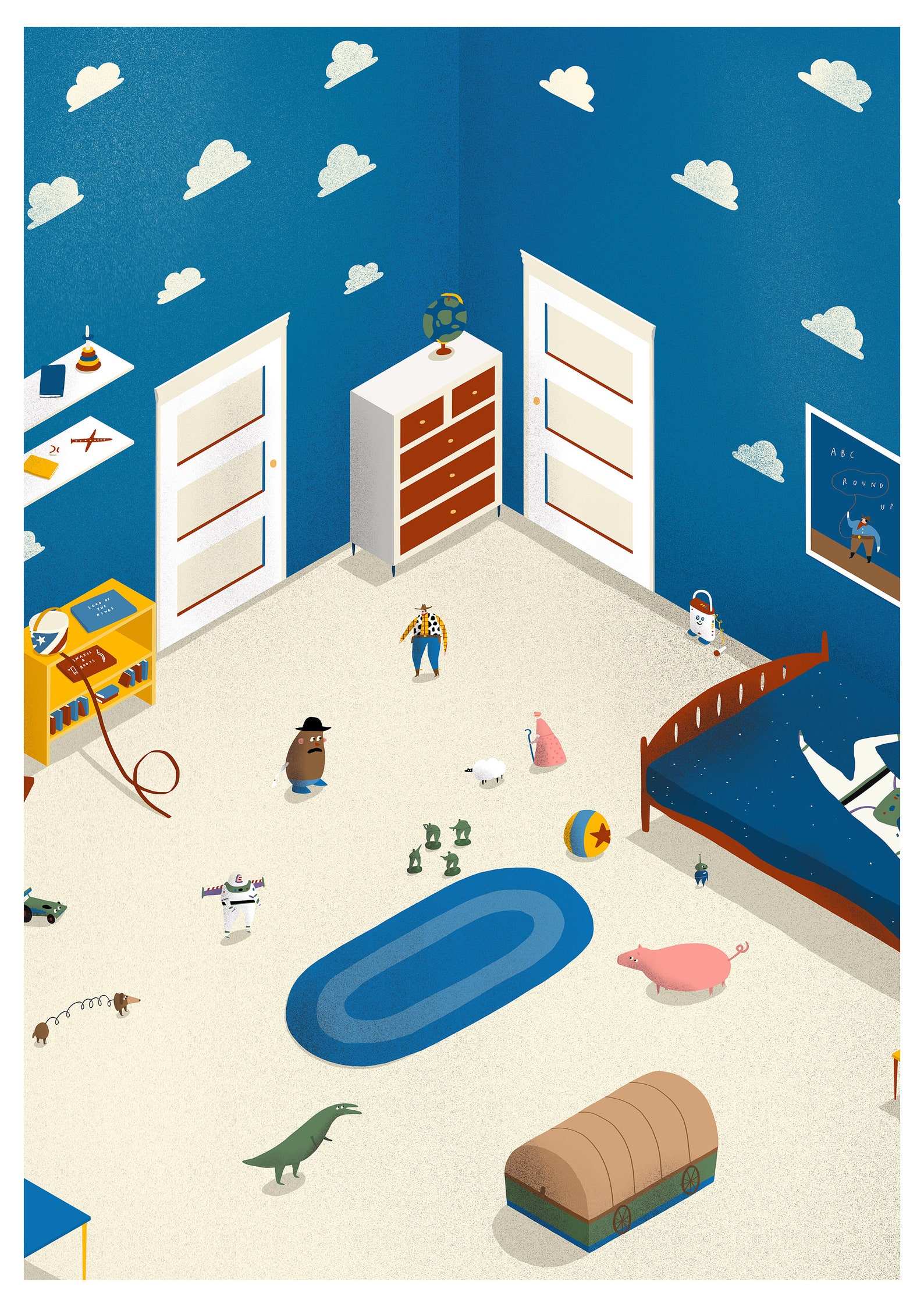 Toy Story Andy's Bedroom A4 Wall Art Etsy