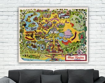 Walt Disney World Magic Kingdom Vintage Map T Shirt Family