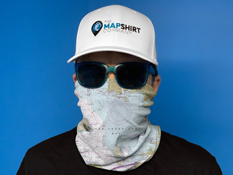 Custom Nautical Chart Face Mask Neck Gaiter Sailing Gift Etsy