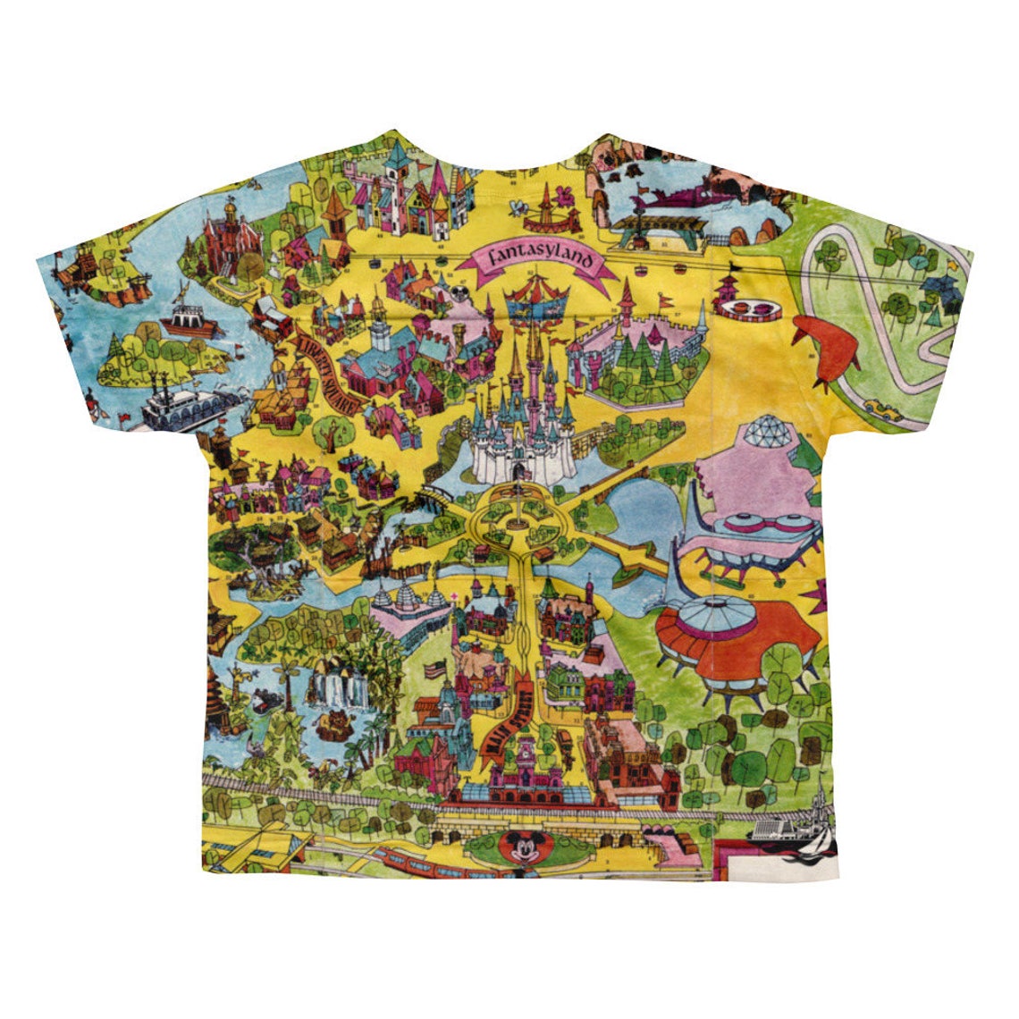 kids vintage walt disney world map all over sublimation etsy