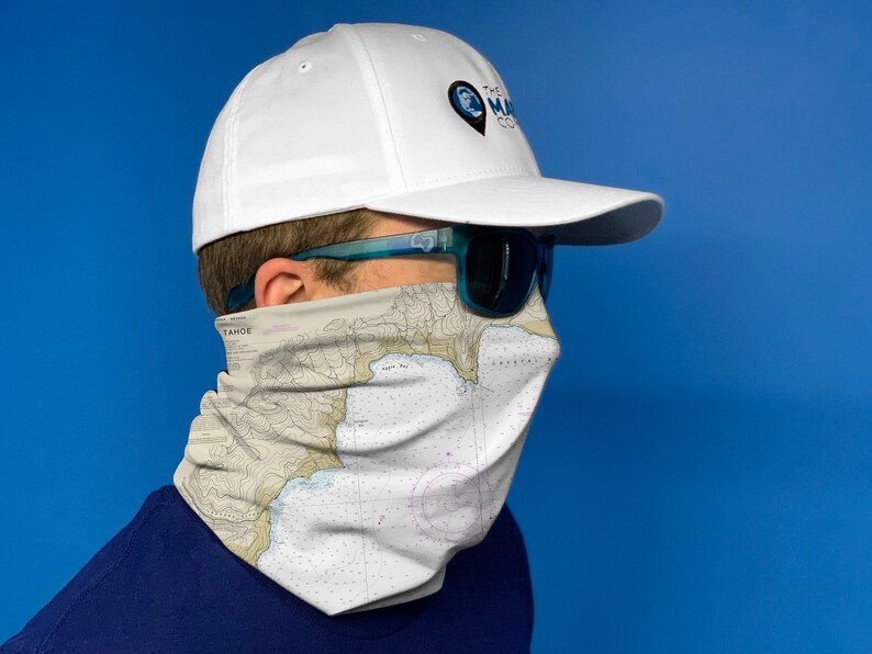 Custom Nautical Chart Face Mask Neck Gaiter Sailing Gift Etsy