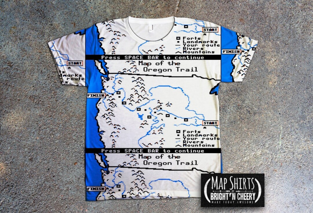Oregon Trail Spiel TShirt Retro Video Game Karte 1990er Jahre - Etsy.de