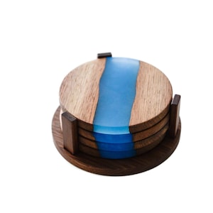 Holder for our wood, epoxy coaster. Made of solid wood