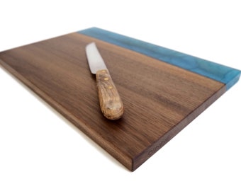 Solid Wood & Epoxy Resin Serving Board: Rectangular Charcuterie Tray