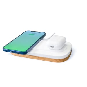 MagSafe duo charging pad - smartphone and AirPods charger - premium edition made with acrylic stone and solid wood, father's day gift