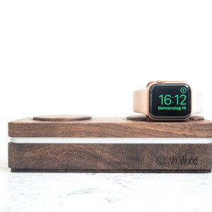 Dockit W2 Wireless Ladedock für iphone8, iPhone 14pro apple watch, MagSafe und mehr Alle Kabel sind inklusive und fest eingebaut Bild 6