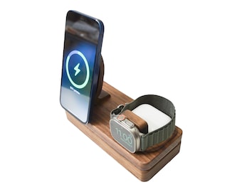 MagSafe multi charger, 4 in 1 Apple Charging Dock for iPhone12 - 17pro MagSafe, Apple Watch 1-11 Ultra, AirPods and more - ready to charge