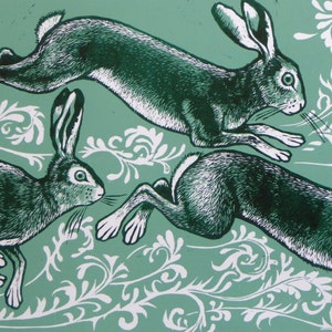 The Hares are Running, Unique artists card, Blank card