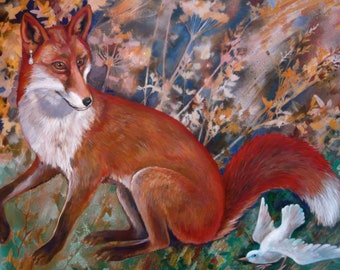 Fox and White Bird