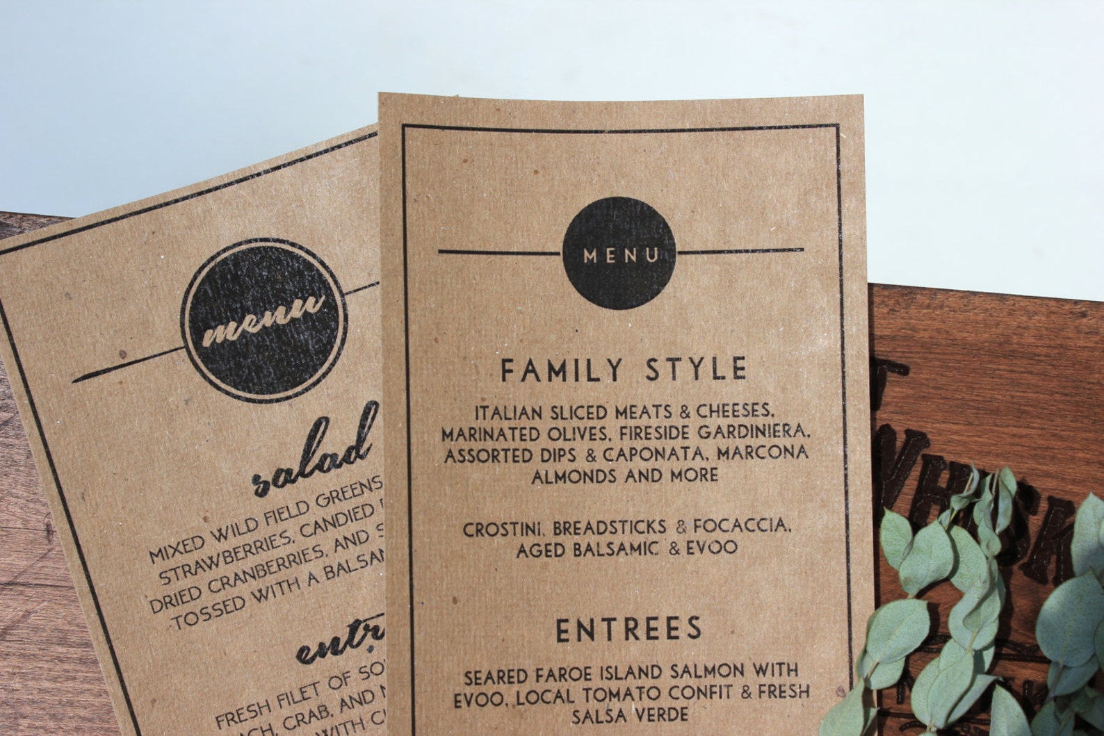 Classic Menu Design | Minimalistic | Black | Kraft | Mod | Elegant ...
