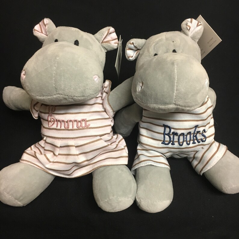 small stuffed hippo
