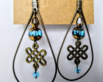Celtic Knot Droplet Earrings