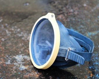 Scuba Diving Mask Nautical Decor - Halloween Mask - Vintage Blue Scuba Mask - Diving Goggles - Swim Mask - Soviet Diving Mask - Movie Props