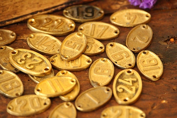 Door Numbers Brass House Numbers Vintage Metal Apartment Etsy