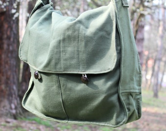 Crossbody - Tragetasche - Vintage Schultertasche Tasche - Militär - Laptop Tasche - Unisex Militär - Schultertasche - Vatertagsgeschenk