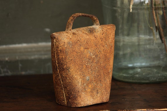 Antique Cow Bell Large Cattle Bell Blacksmith Hand Forged Etsy