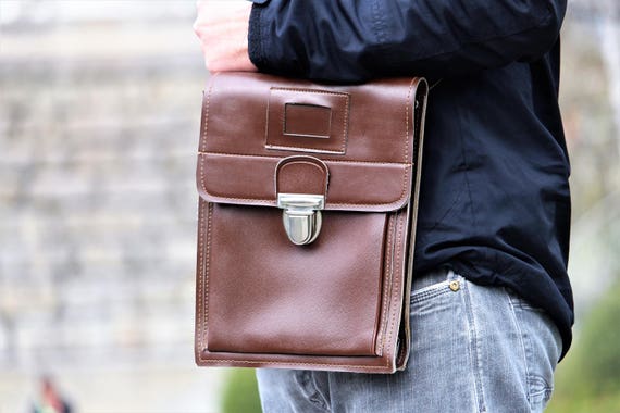 faux leather messenger bag mens