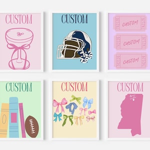 CUSTOM - College/University Preppy Digital Prints | Set Of 6