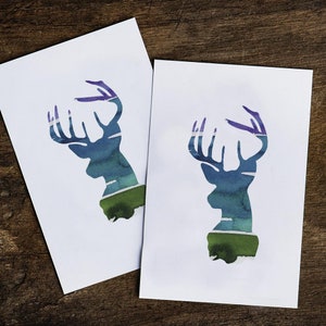 Stag - Downloadable Scottish Home Decor Wall Print, Watercolour Icon