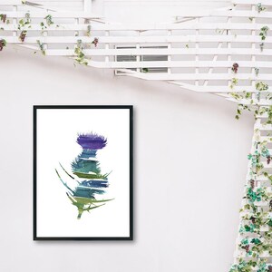 Thistle - Descargable Scottish Home Decor Wall Print, Icono de acuarela